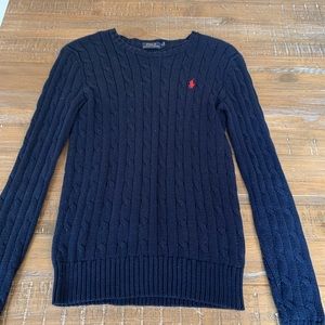 Ralph Lauren Navy Cable Knit Sweater sz Small
